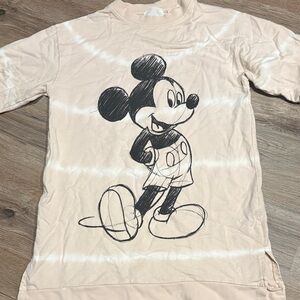 Disney Kids Long Sleeve Mickey Mouse Beige Tee